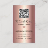 Roze Cupcake Glitter Druppels QR Code Bakkerij op Visitekaartje (Achterkant)