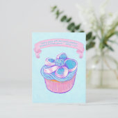 Roze cupcake~Good Cadeauscript Briefkaart (Staand voorkant)