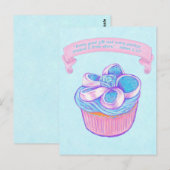 Roze cupcake~Good Cadeauscript Briefkaart (Voorkant / Achterkant)