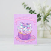 Roze Cupcake~Good-Doodscenario Briefkaart (Staand voorkant)