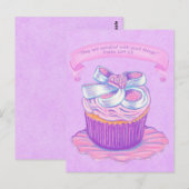 Roze Cupcake~Good-Doodscenario Briefkaart (Voorkant / Achterkant)