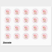 Roze Cupcake Handgemaakt met Love Sticker (Vel)