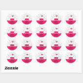 Roze Cupcake Happy Birthday Sticker (Vel)