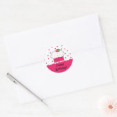 Roze Cupcake Happy Birthday Sticker (Envelop)