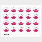 Roze Cupcake Happy Birthday Sticker (Vel)