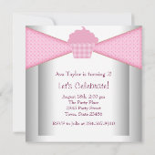 Roze Cupcake Hart Meisjes 2e Verjaardagsfeest Kaart (Achterkant)