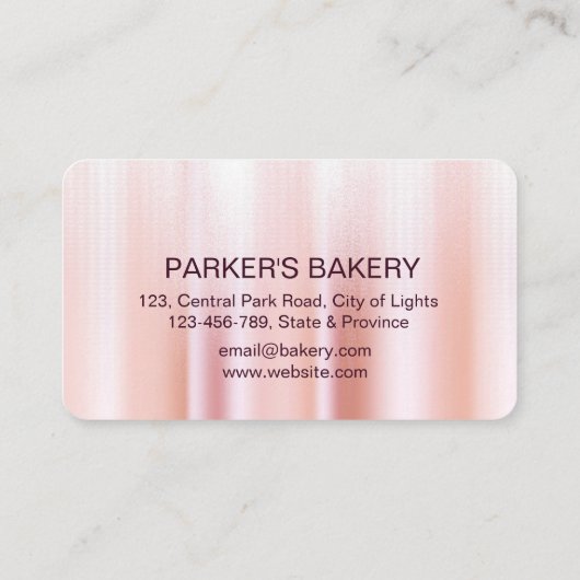 Roze Cupcake Home Bakkerij Pastry Dripping Visitekaartje (Achterkant)