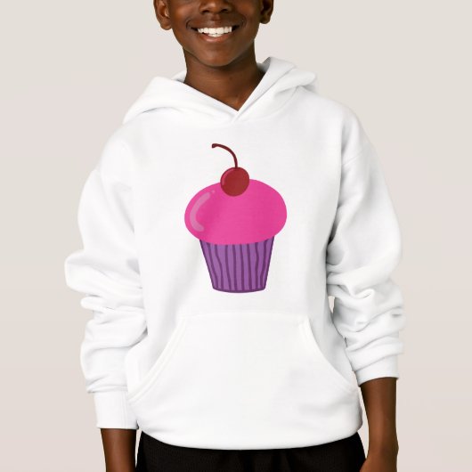 Roze Cupcake Hooded Sweatshirt (Voorkant)