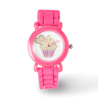 roze cupcake horloge