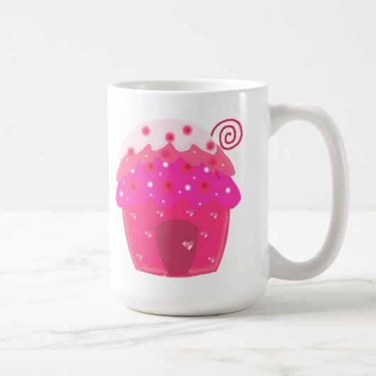 Roze Cupcake Huis Koffiemok (Rechts)