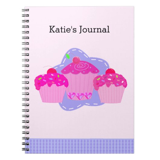 Roze Cupcake Journaal Notitieboek (Voorkant)