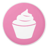Roze cupcake keramische deur of lade pull knop (Voorkant)