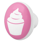 Roze cupcake keramische deur of lade pull knop (Rechts)