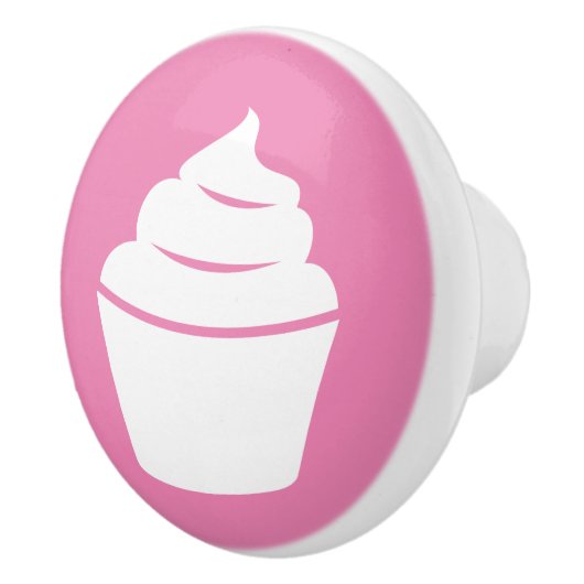 Roze cupcake keramische deur of lade pull knop (Rechts)