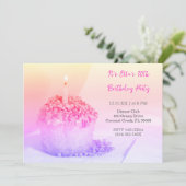 Roze Cupcake Kleurrijke 30e verjaardag uitnodiging (Staand voorkant)