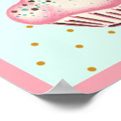 Roze Cupcake Kunst Poster Print (Hoek)