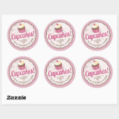 roze cupcake label bakkerij bakken (Vel)