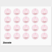 Roze Cupcake Lollipop Happy Birthday Sticker (Vel)