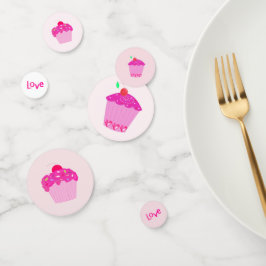 Roze Cupcake Love Confetti