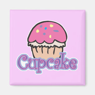 Roze Cupcake Magneet