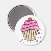 Roze cupcake Magnet (Voorkant / Achterkant)