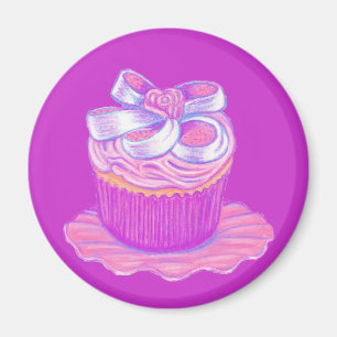 Roze cupcake Magnet