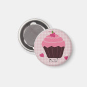 Roze Cupcake met Glazuur Magneet (Voorkant / Achterkant)