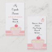 Roze Cupcake met Glazuur Visitekaartje (Voorkant / Achterkant)