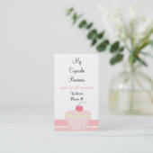 Roze Cupcake met Glazuur Visitekaartje (Staand voorkant)
