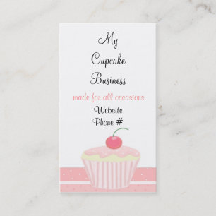 Roze Cupcake met Glazuur Visitekaartje