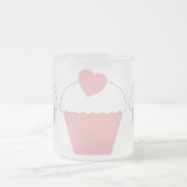 Roze cupcake met hart matglas koffiemok (Center)