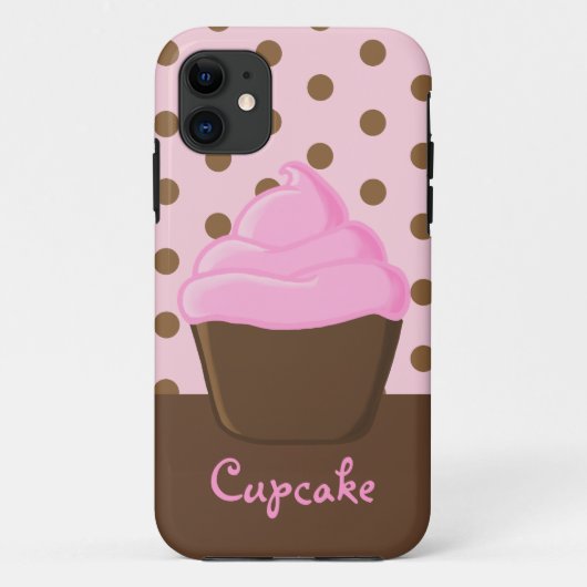 Roze Cupcake met Roze Stippen Case-Mate iPhone Case (Achterkant)