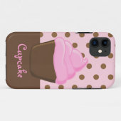 Roze Cupcake met Roze Stippen Case-Mate iPhone Case (Achterkant (horizontaal))