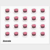 Roze Cupcake met Schattige Tekst Ronde Sticker (Vel)