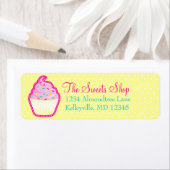 Roze Cupcake met Sprinkles Retouradres Labels (Insitu)