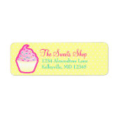 Roze Cupcake met Sprinkles Retouradres Labels (Voorkant)