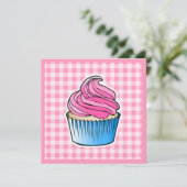 Roze cupcake Moederdag Kaart (Staand voorkant)