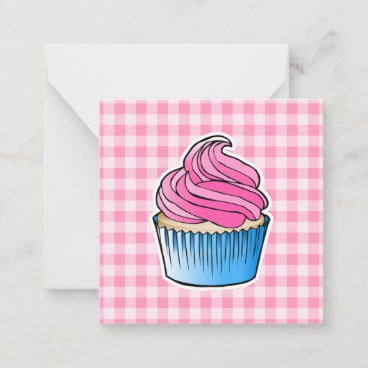 Roze cupcake Moederdag Notitiekaartje (Voorkant)