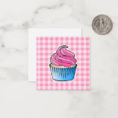Roze cupcake Moederdag Notitiekaartje (Voorkant / Achterkant in situ)
