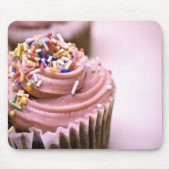 Roze cupcake mousepad muismat (Voorkant)