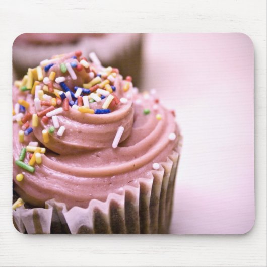 Roze cupcake mousepad muismat (Voorkant)