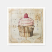 Roze cupcake old-school diagram servet (Voorkant)