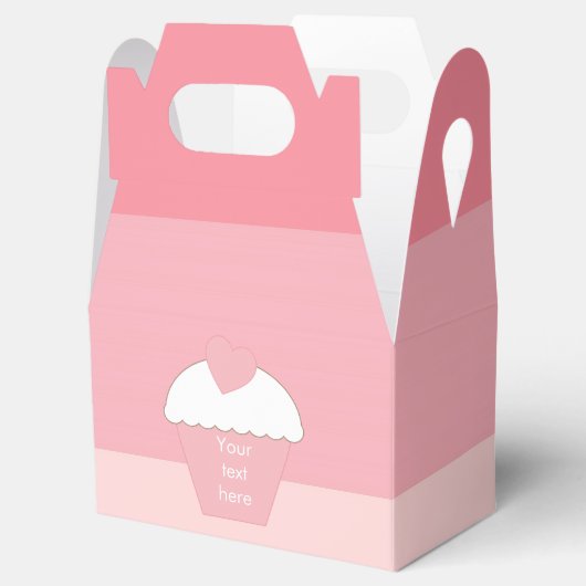 Roze Cupcake Ombre Stripes Bedankdoosjes (Geopend)