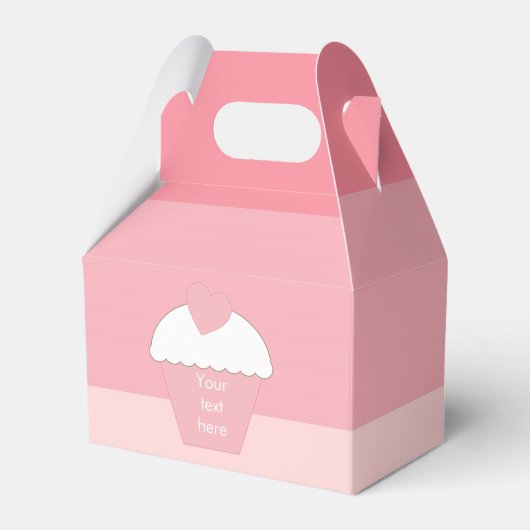 Roze Cupcake Ombre Stripes Bedankdoosjes (Voorkant Zijde)
