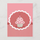 Roze cupcake-ontwerp briefkaart (Voorkant)