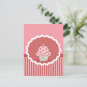 Roze cupcake-ontwerp briefkaart (Staand voorkant)