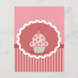 Roze cupcake-ontwerp briefkaart