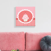 Roze cupcake-ontwerp canvas afdruk (Insitu (Woonkamer))