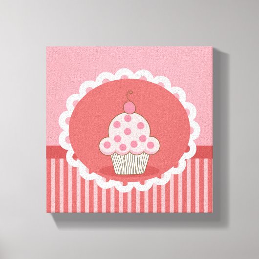Roze cupcake-ontwerp canvas afdruk (Voorkant)