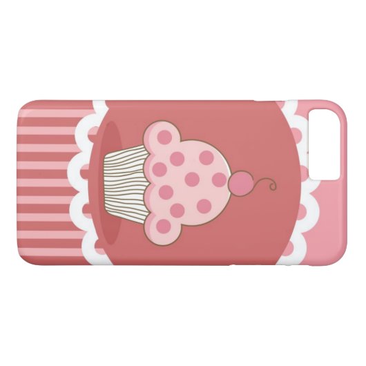 Roze cupcake-ontwerp Case-Mate iPhone case (Achterkant (Horizontaal))